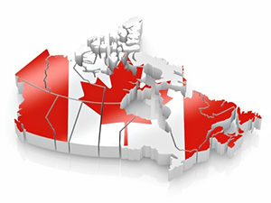Canada map - moving across country