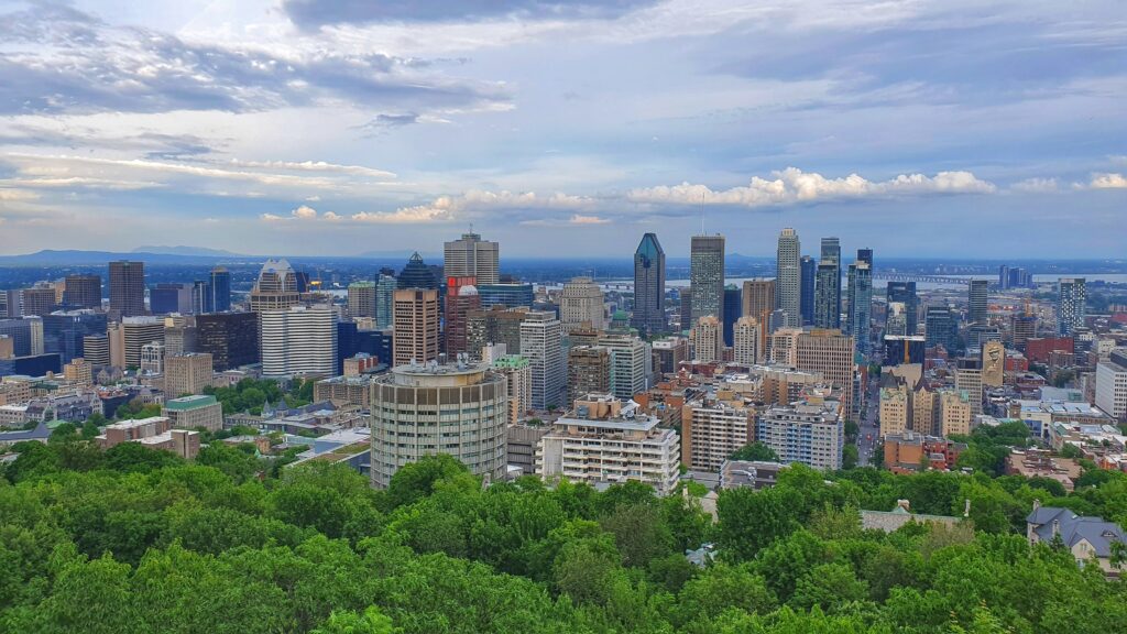 A view from Mont Royal, overlooking downtown Montreal.